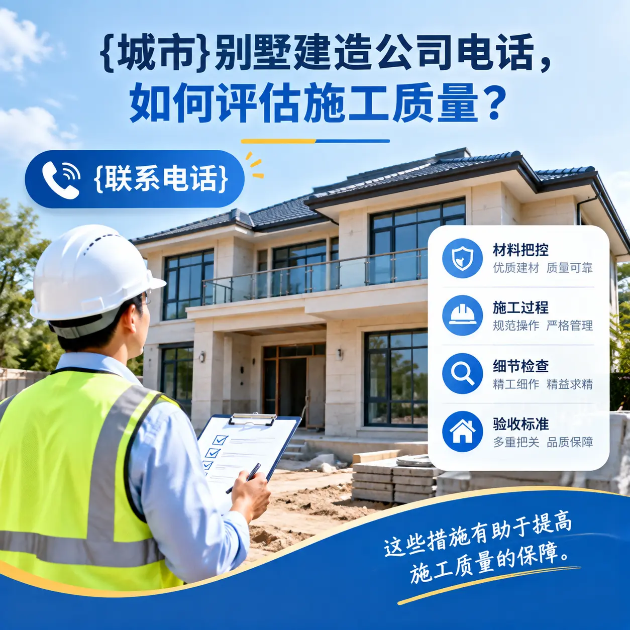 关岭别墅建造公司电话,如何评估施工质量?